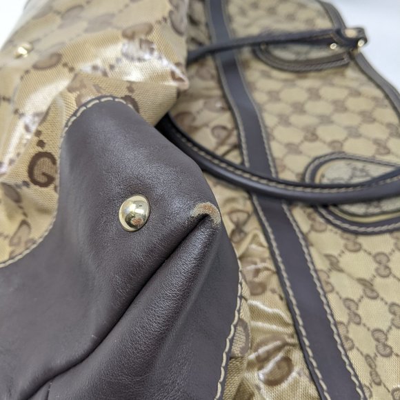 GUCCI Beige & Brown Crystal Shoulder Bag - Picture 9 of 14